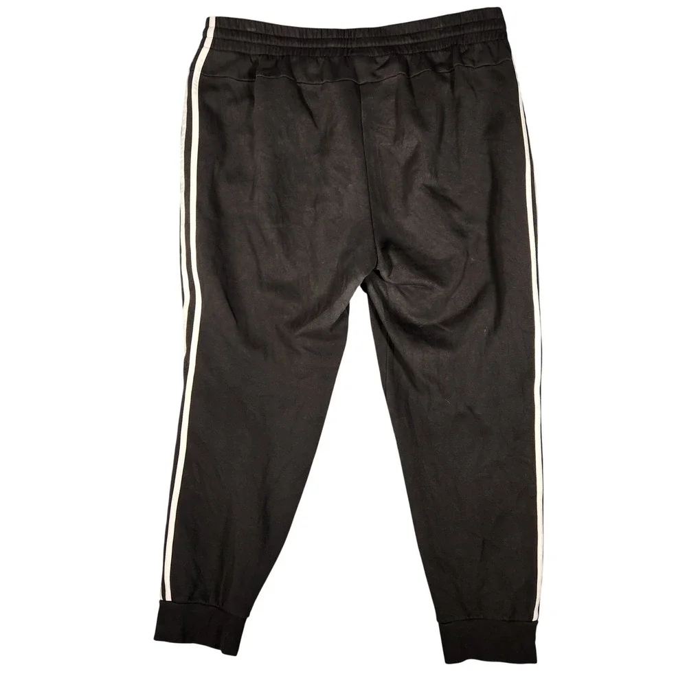 Adidas‎ Joggers Mens 2XL Black Excellent 3-Stripes Tapered Sweatpants DP2384